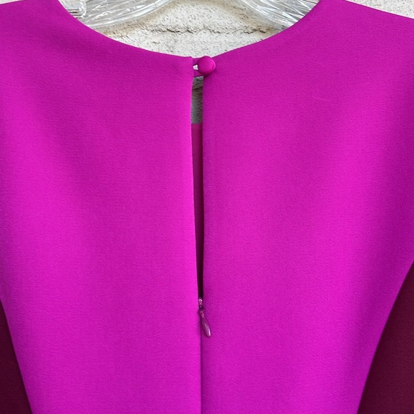 NWT Milly Hot Pink/Maroon Color Block Scuba Knit Sheath Dress Size 6 - Picture 5 of 15